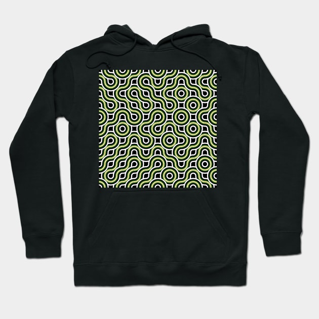 Truchet - Abstract curves green / black / yellow Hoodie by kobyakov